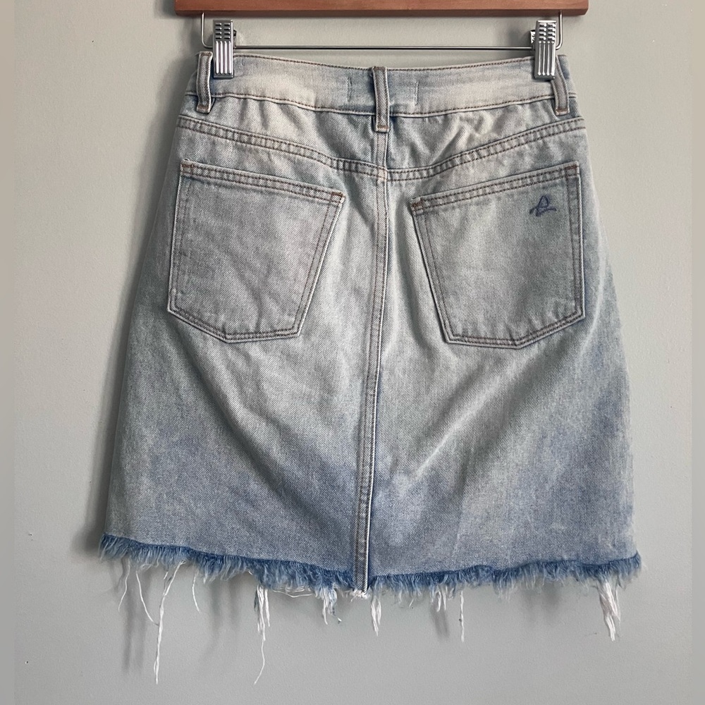 DL1961 Georgia High Waited Light Wash Denim Raw Hem Skirt Size XS - Picture 5 of 9